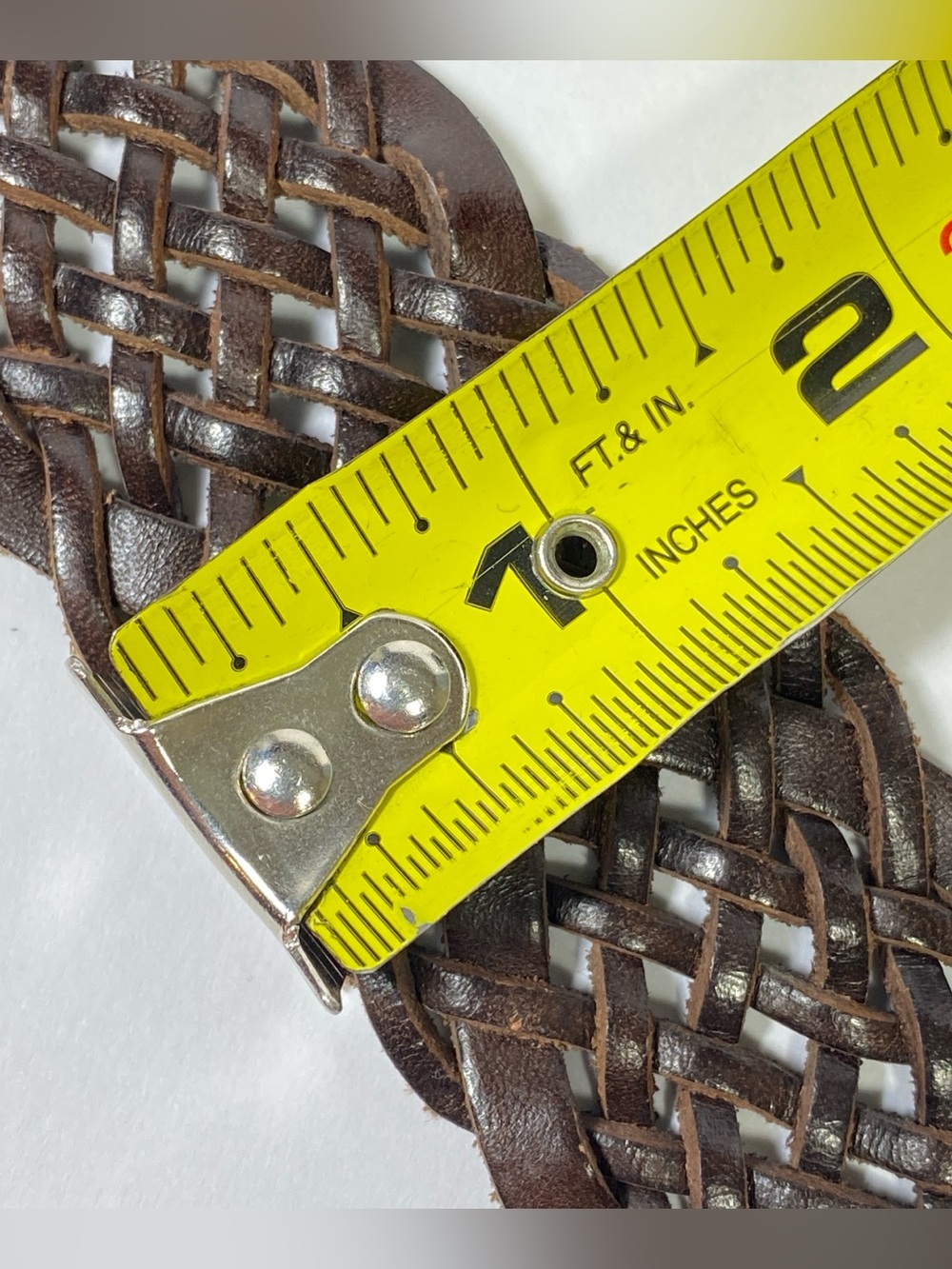 Talbots Women's Braided Woven Genuine Leather Belt Brown Sz S Leather Buckle NWT - Picture 10 of 11